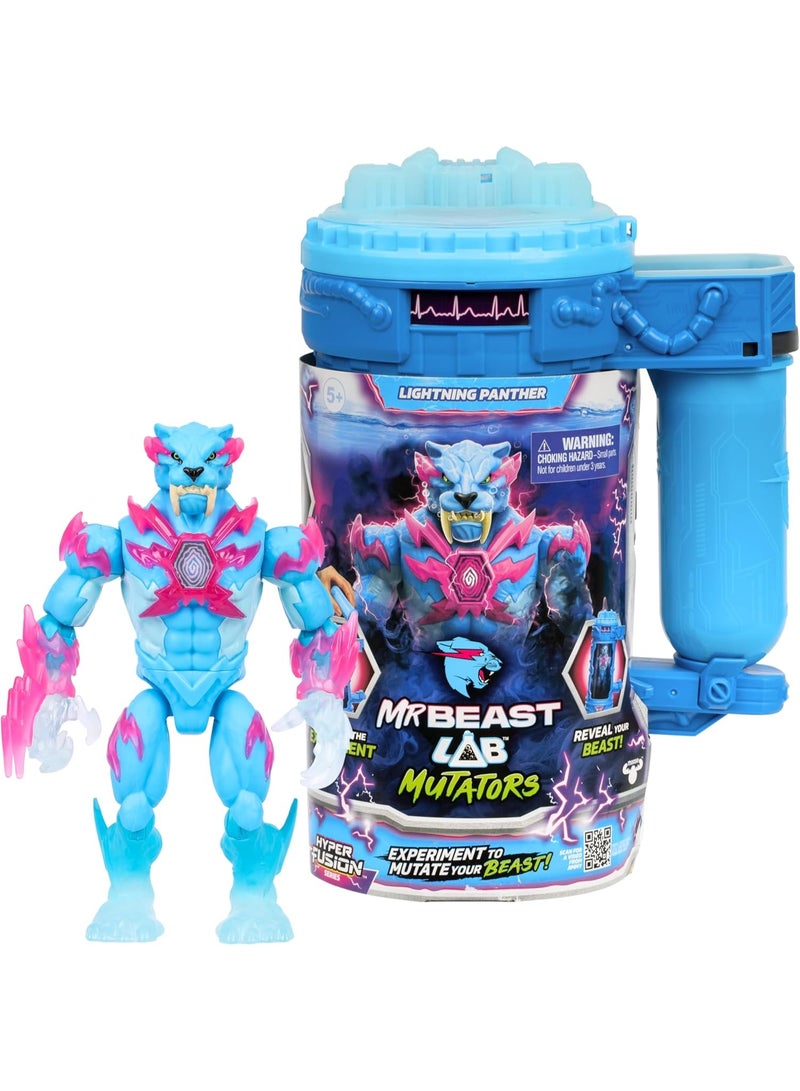MrBeast Lab Hyper Fusion Mutators, Experiment & Create The Lightning Panther, Add Mutation Fluid, Press The Fingerprint Scanner & Reveal The Panther, Over 20 Points of Articulation, Collect All 3